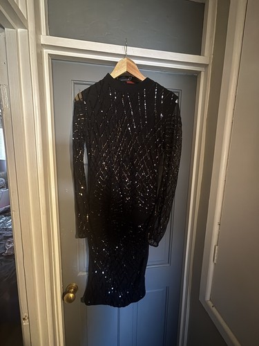 Paris black sequin - sequin, dress
